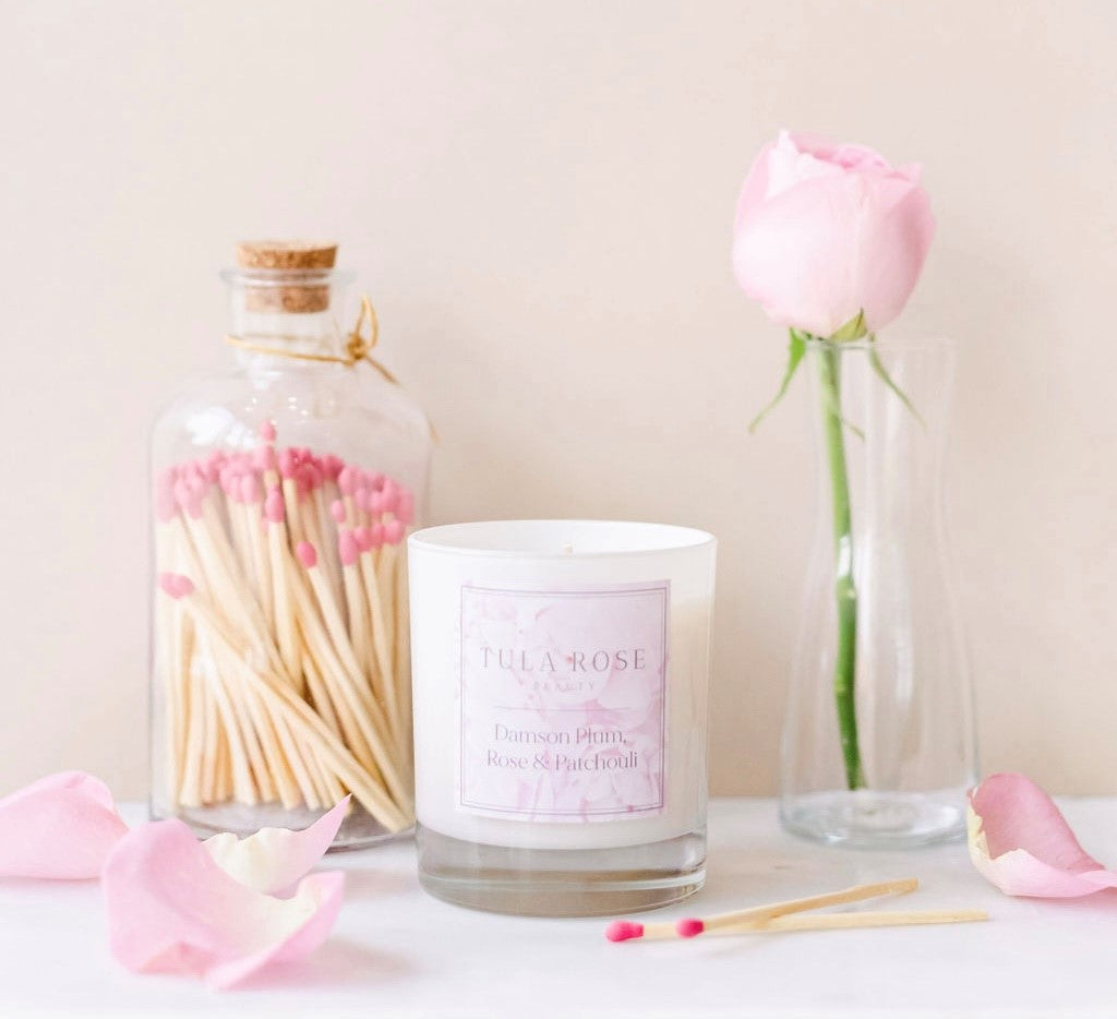 Tula Rose Damson Plum, Rose and Patchouli Candle1
